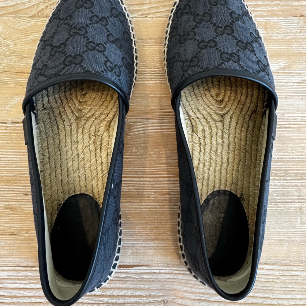 Gucci Black Monogram Espadrilles